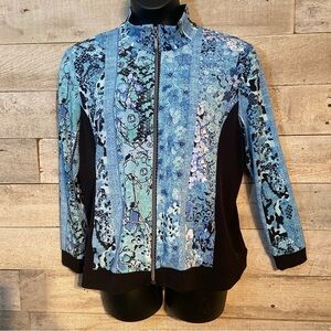 Northern Reflections women’s blue zip up lightweight jacket in size petite large